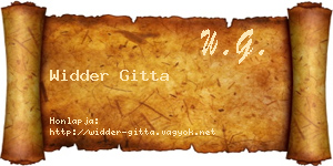 Widder Gitta névjegykártya
